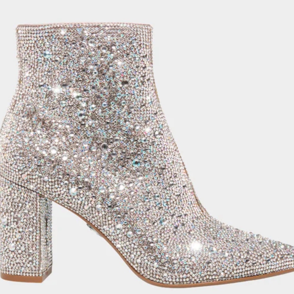Betsey Johnson CADY Rhinestone Booties Size 8. NEVER worn. NEW w box and DR